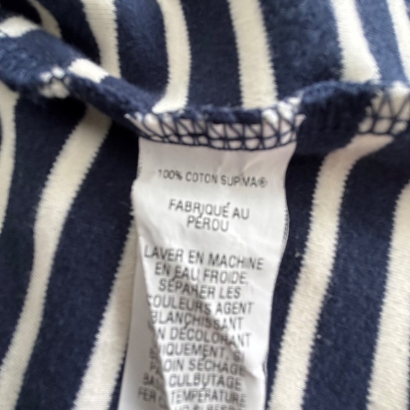 L.L. Bean blue and white stripe open cardigan 100% Supima cotton size M - Picture 9 of 12